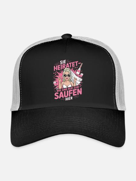 Funny German Hen Party Sie Heiratet Design - Trucker Cap - black/stone grey - Front