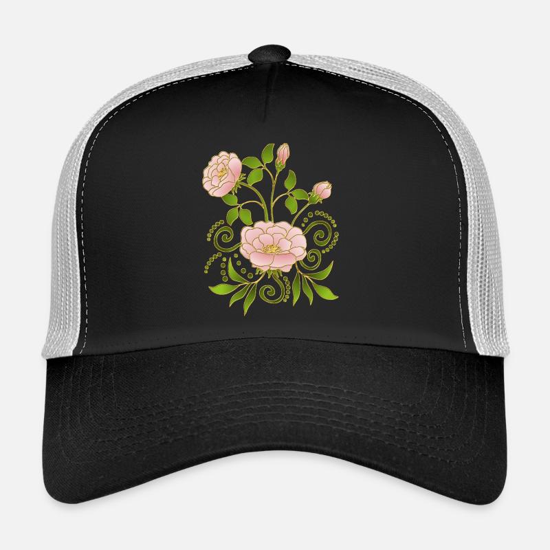 Fleur - Casquette trucker  - noir/gris pierre