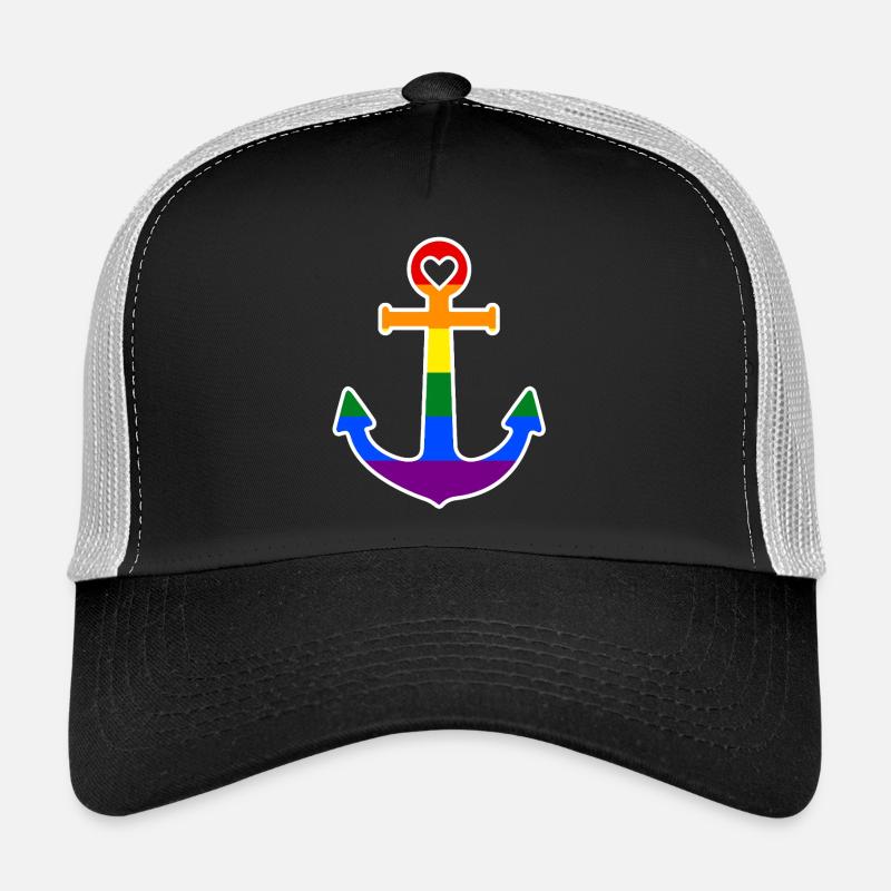 Regenbogenanker - Trucker Cap - Schwarz/Steingrau