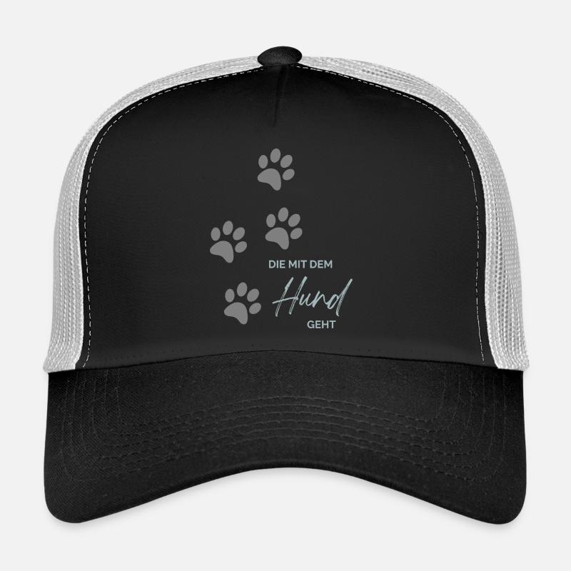 Die mit dem Hund geht - Trucker Cap - Schwarz/Steingrau