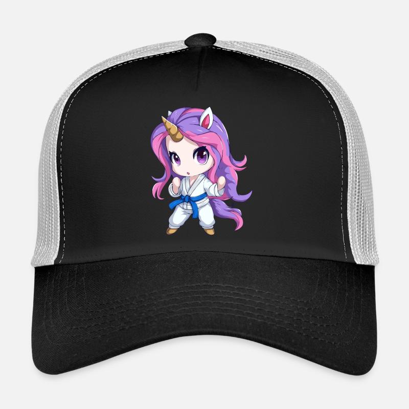 Combattant d’arts martiaux licorne, art mignon de style chibi Casquette trucker 