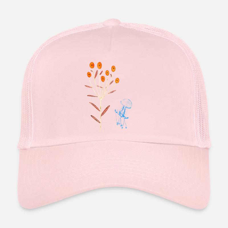 Neon Florals and Blue Jellyfish Trucker Cap