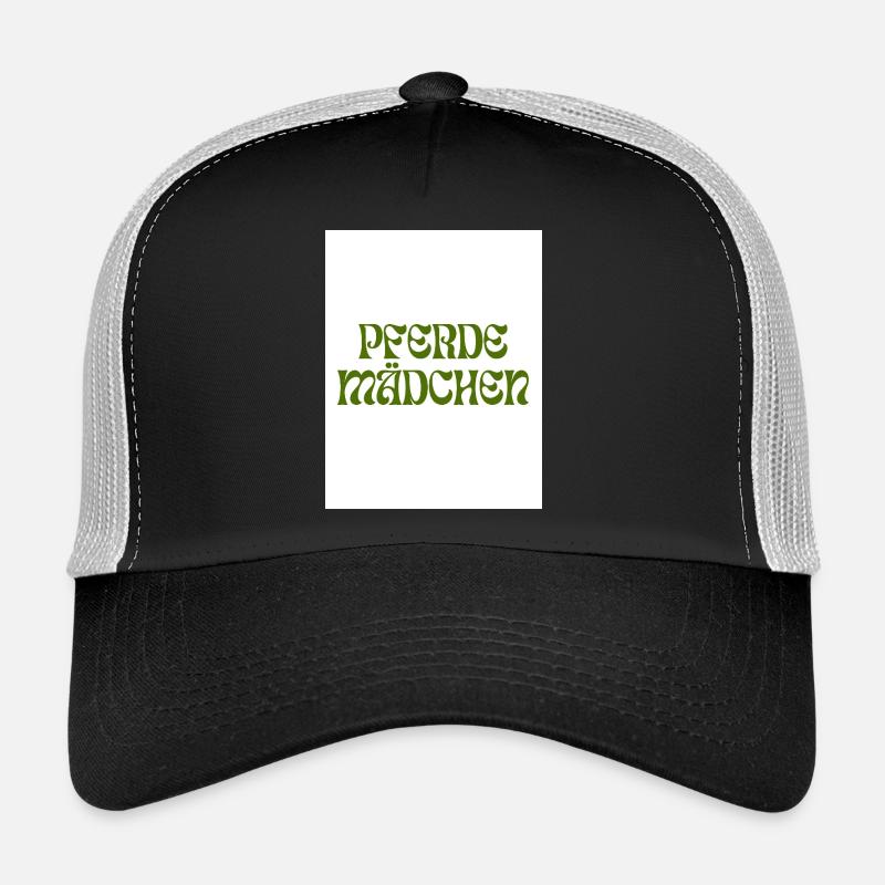 PFERDEMÄDCHEN Retro-Design - Trucker Cap - Schwarz/Steingrau