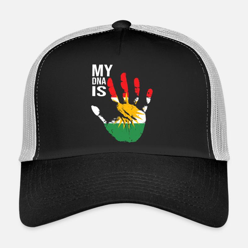 Kurdistan Kurds Hand Design with Flag - Trucker Cap - black/stone grey