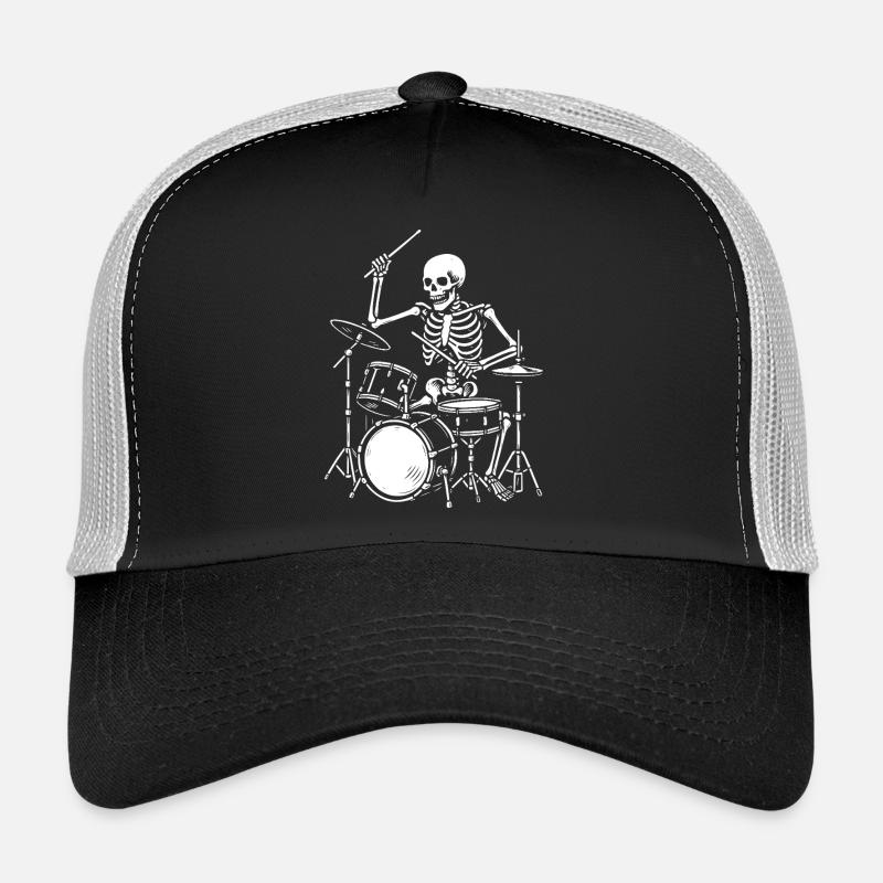 Skeleton Playing the Drums Artwork - Trucker Cap - black/stone grey