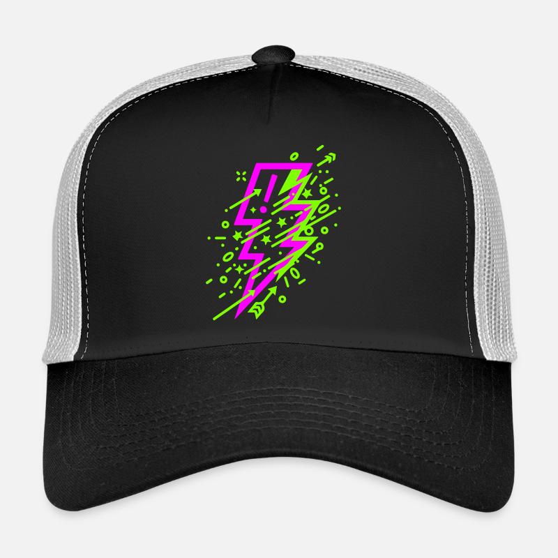 Lebendige kosmische Blitze in Neon Trucker Cap