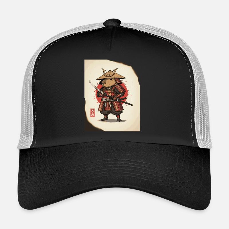 Anthropomorphe Ratten-Samurai in Rüstung Trucker Cap