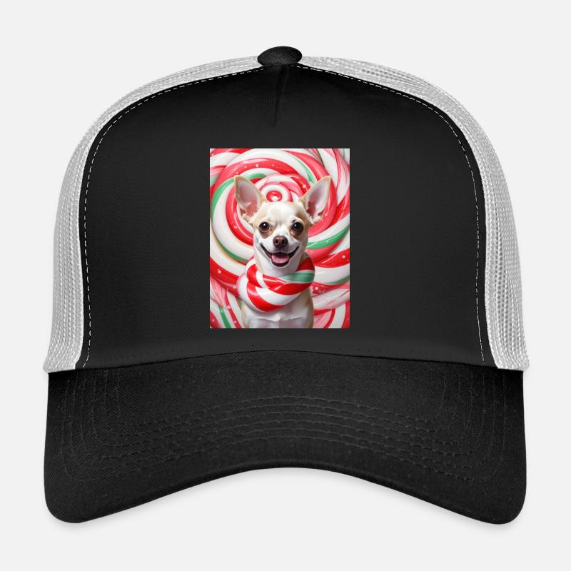 Candy Dog in Peppermix Background - Trucker Cap - black/stone grey