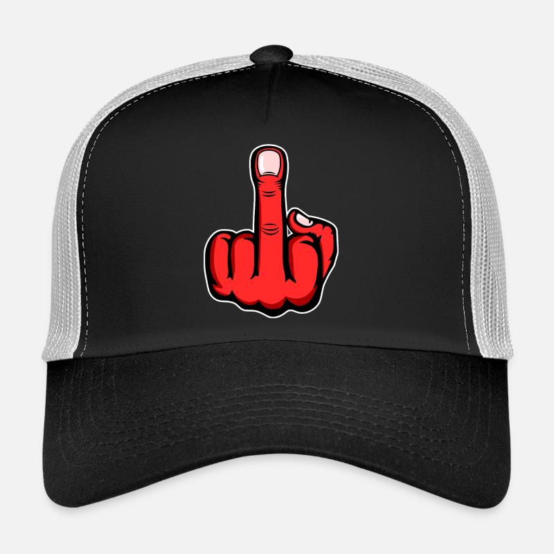 Mittelfinger Stinkefinger Design Rot Trucker Cap