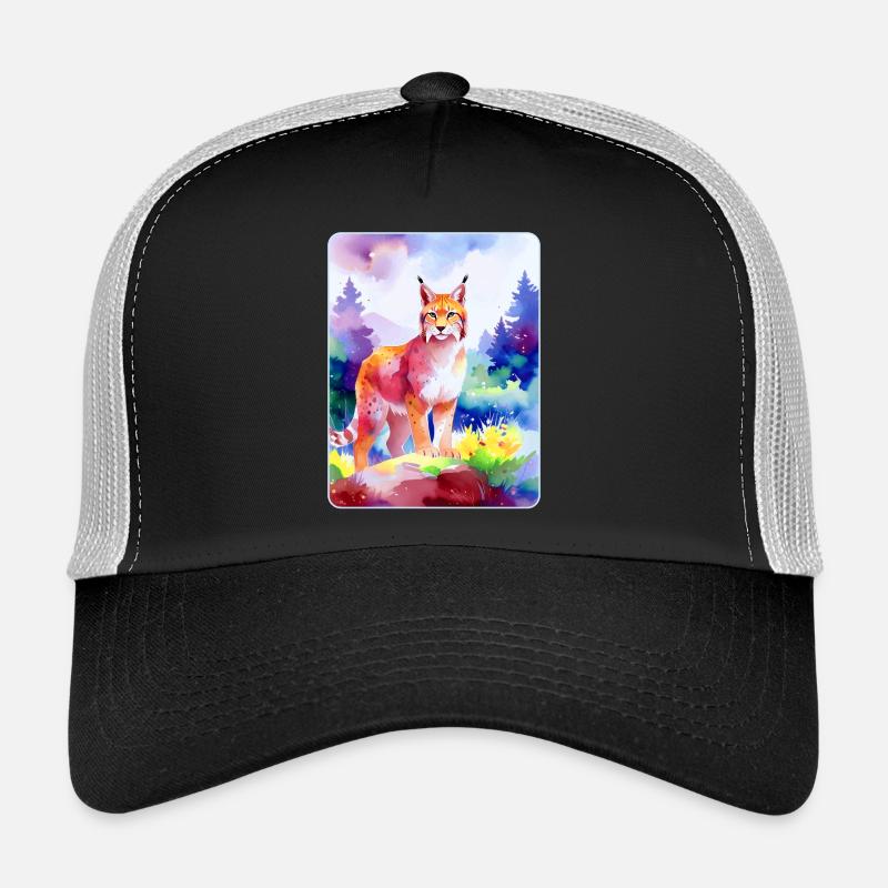 Luchs im Bergwald (Aquarell) Trucker Cap