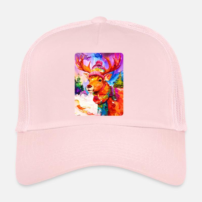 Reindeer with bobble hat Trucker Cap