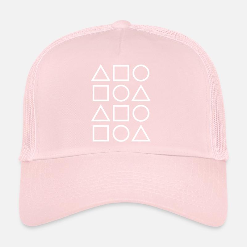 Geometric Glyph Grid Trucker Cap