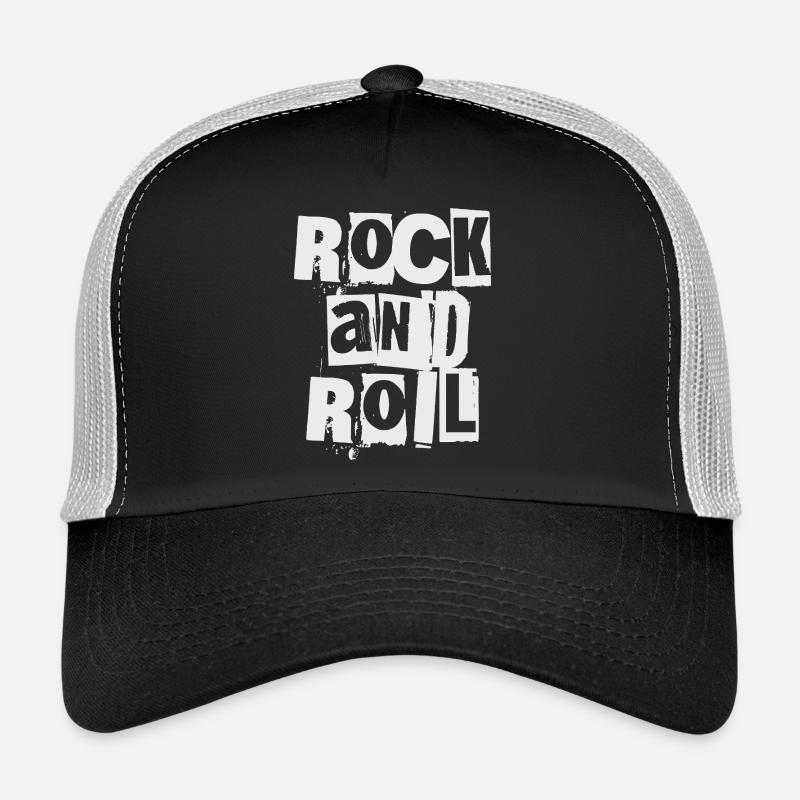 Rock'n'Roll Distressed und Bold Logo-Design Trucker Cap