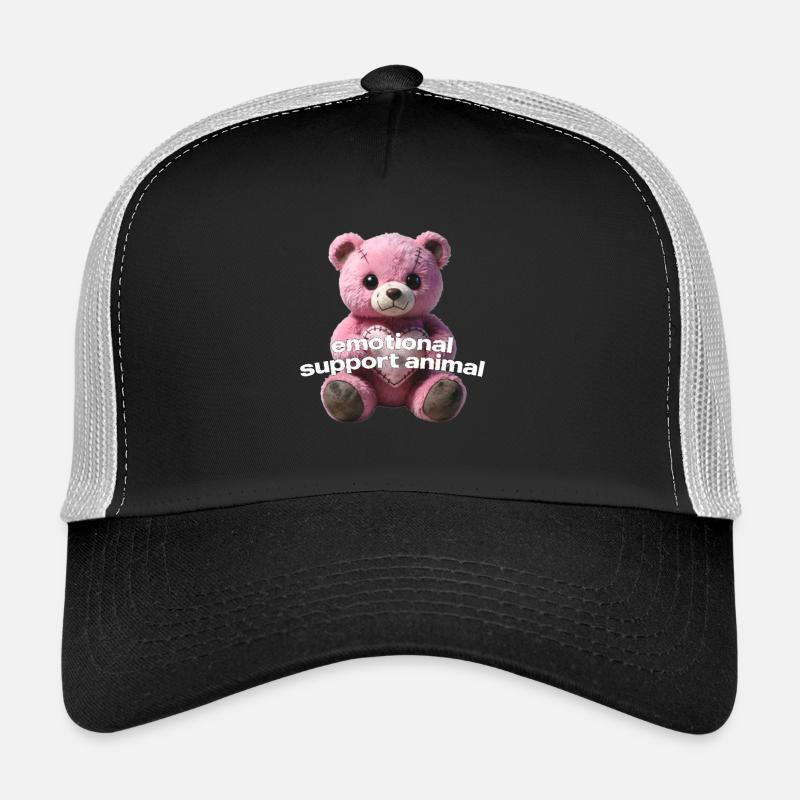 Tender pink bear with heart - Trucker Cap - black/stone grey