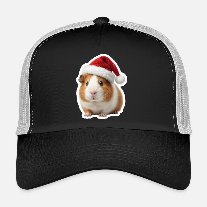 Cute guinea pig Christmas hat Trucker Cap