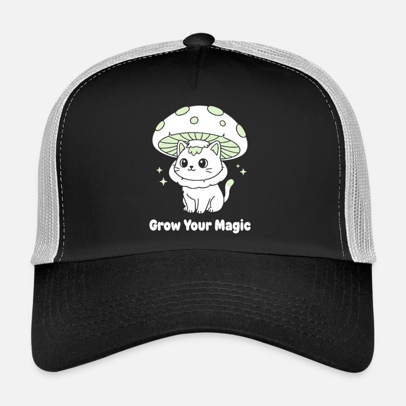 Magic Mushroom Cat Trucker Cap