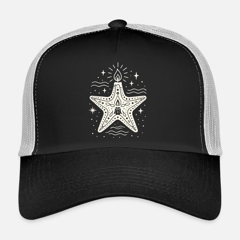 Étoile de mer avec bougie - Conception maritime de Noël Casquette trucker 