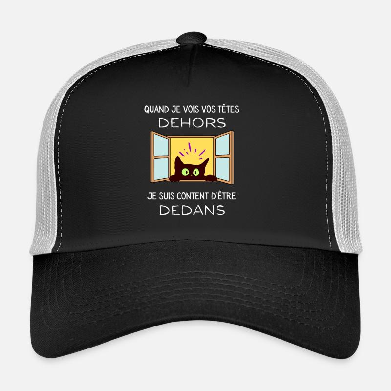 Neugierige Katze schaut nach draußen Trucker Cap