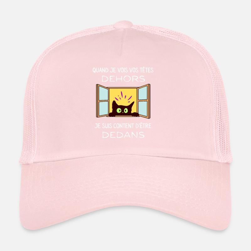 Curious cat looking outside Trucker Cap