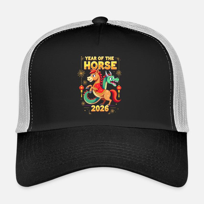 Nouvel An chinois du cheval 2026 Casquette trucker 