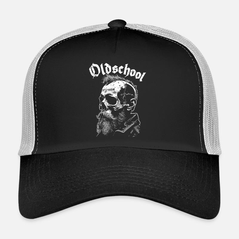 Old School Bart Schädel Portrait Trucker Cap