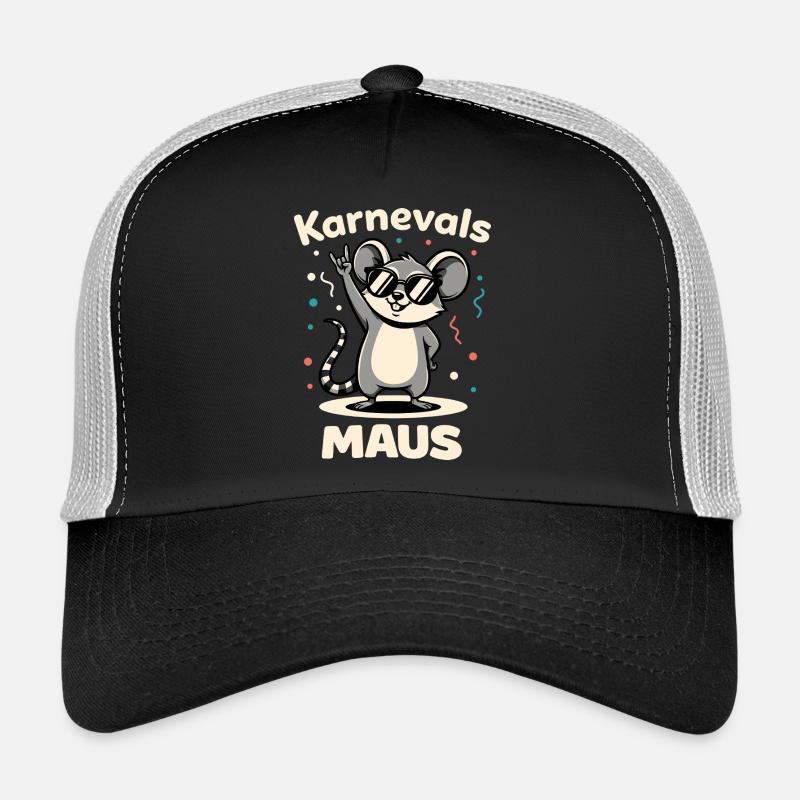 Karneval Rockmusik Karnevalsmaus Niedlich - Trucker Cap - Schwarz/Steingrau