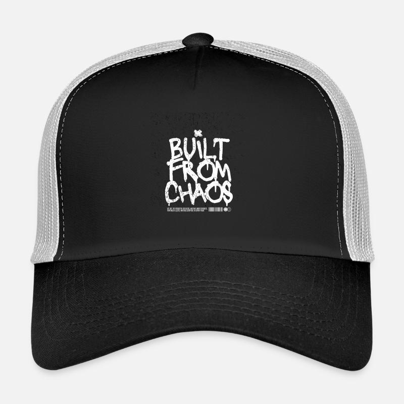 Gebaut aus Chaos Graffiti Design - Trucker Cap - Schwarz/Steingrau