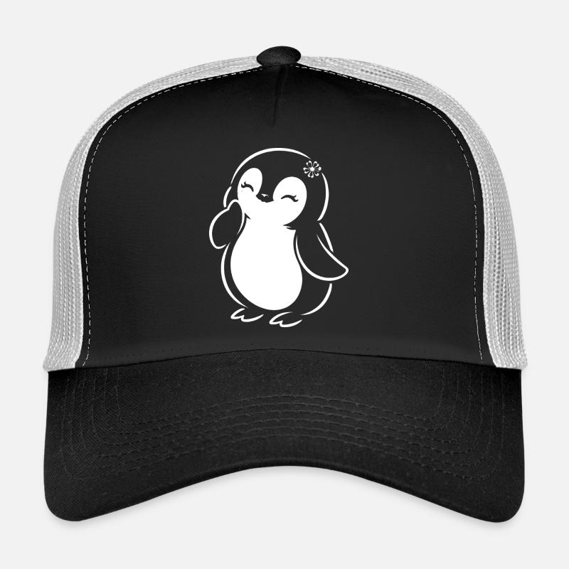 Fille minimaliste silhouette de pingouin mignonne Casquette trucker 