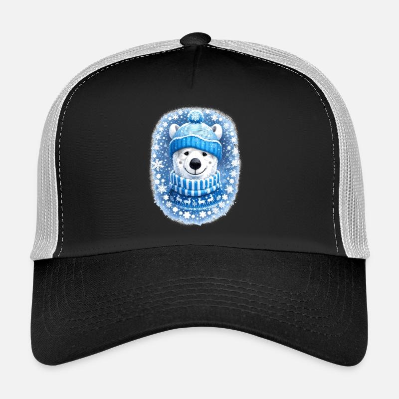 Cute polar bear in winter look Trucker Cap