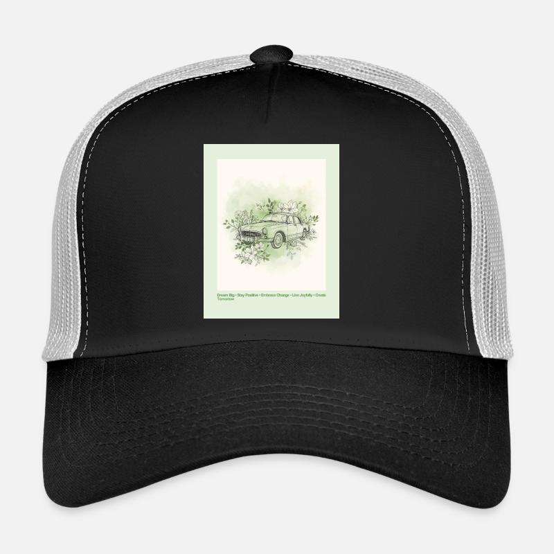 Vintage Auto mit Blumenrahmen Trucker Cap