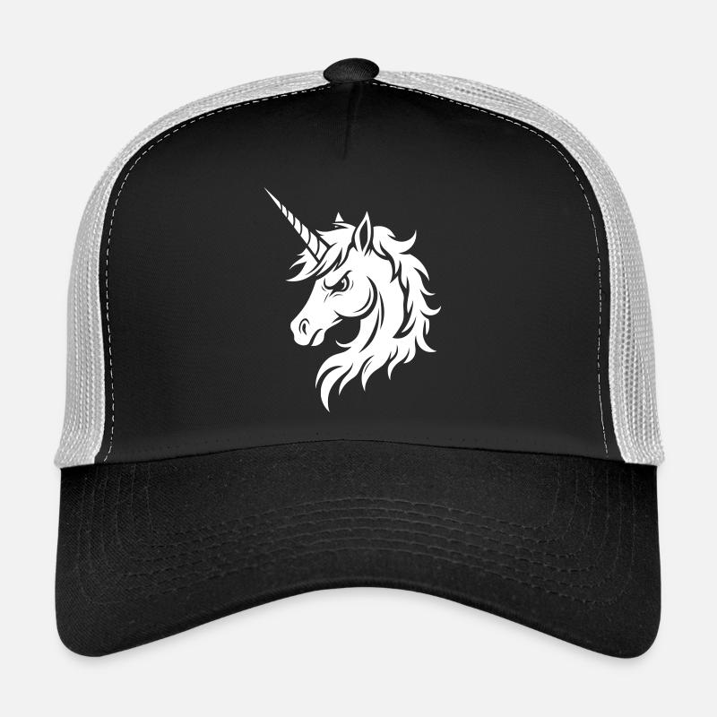 Einhorn Kopf mit ernstem Gesichtsausdruck Trucker Cap