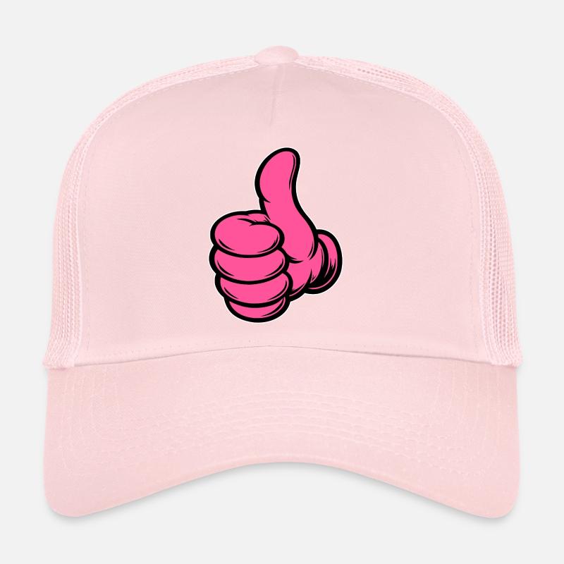 OK Comic Thumbs Up Hand Symbol Rose Casquette trucker 
