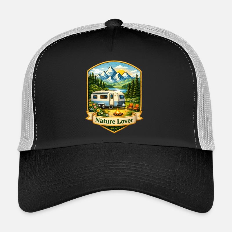 Camping in den Bergen Illustration Trucker Cap