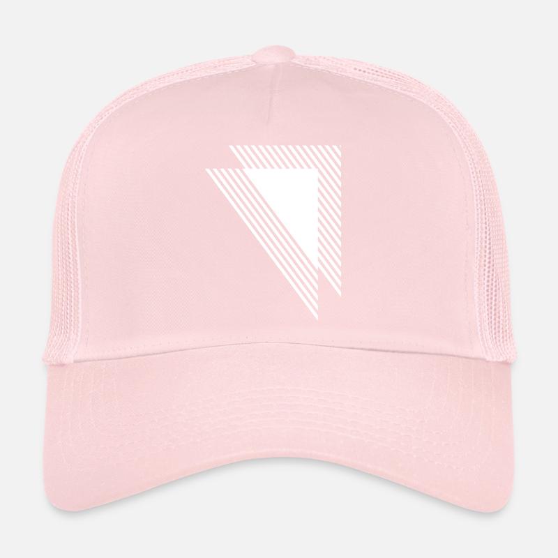 Geometric Triangles Diagonal Monochrome Grid Trucker Cap