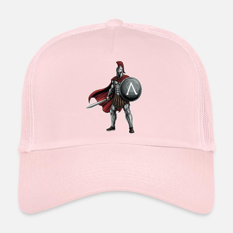 Hoplite Spartiate Lambda Bouclier Épée Mascotte Casquette trucker 