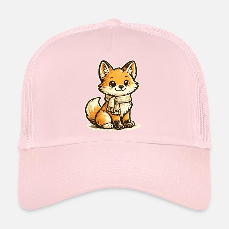 Warming fox with scarf Trucker Cap