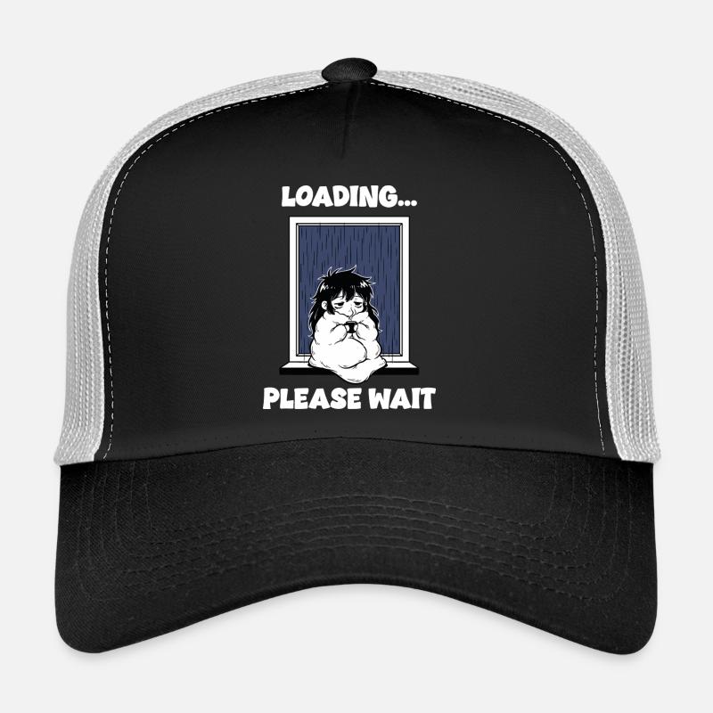 Rain Loading Please Wait Manga Mood Trucker Cap