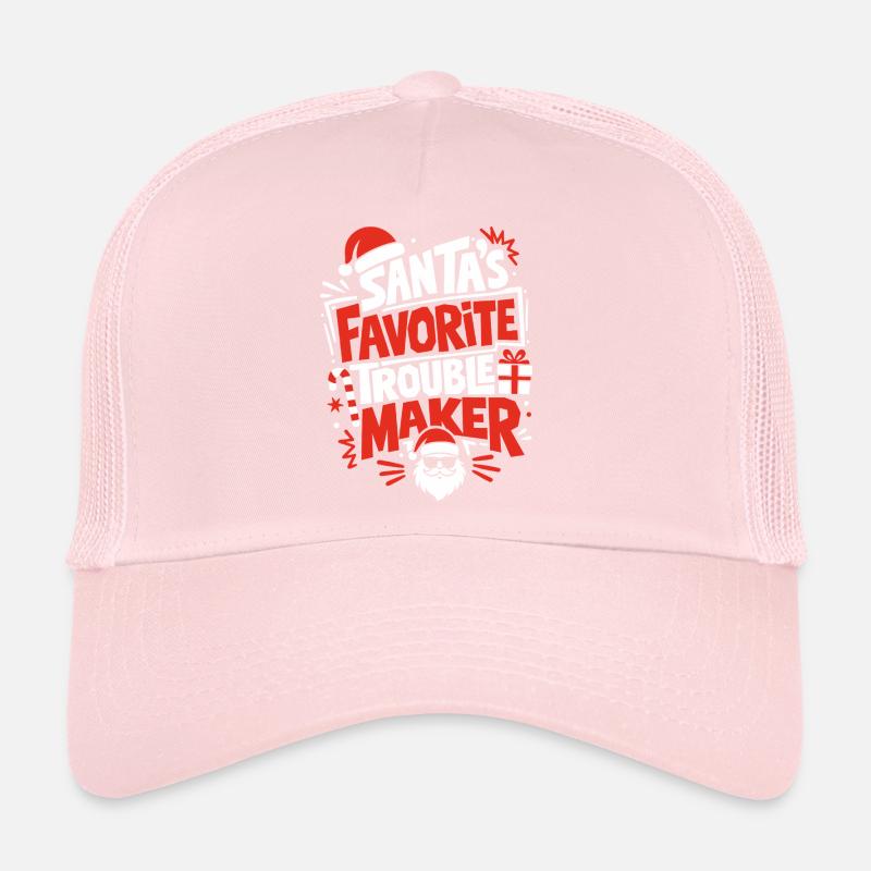 Santa's Favorite Trouble Maker Trucker Cap