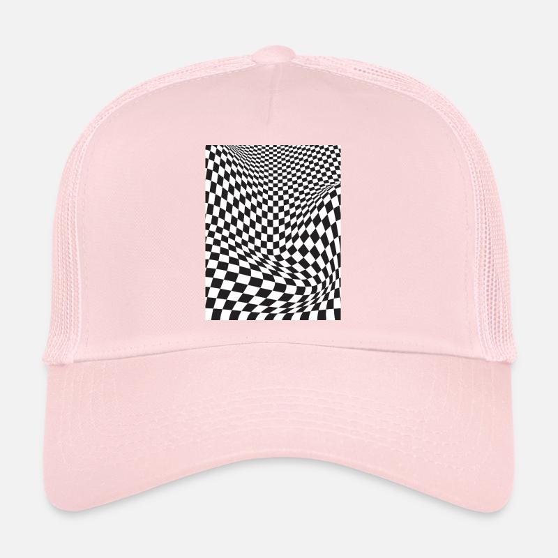 Illusion à damier déformée Casquette trucker 