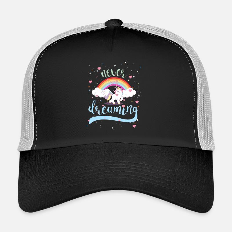 NEVER STOP DREAMING - UNICORN - Trucker Cap - black/stone grey