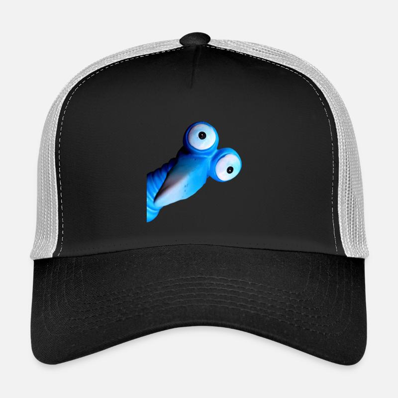 oiseau bleu drôle avec de grands yeux Casquette trucker 