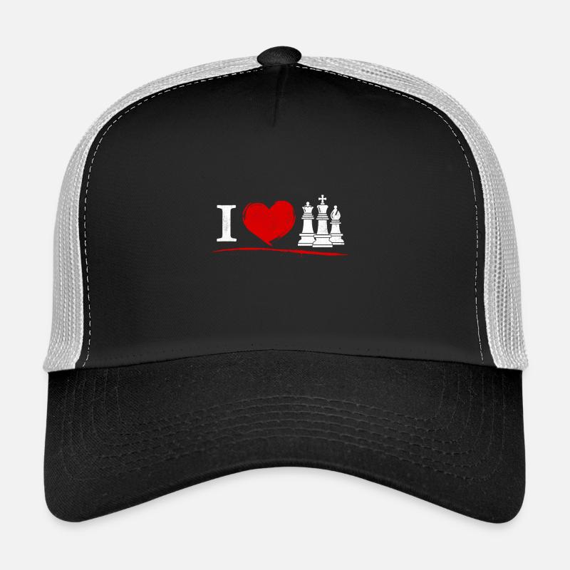 Chess - I love Chess - Trucker Cap - Schwarz/Steingrau