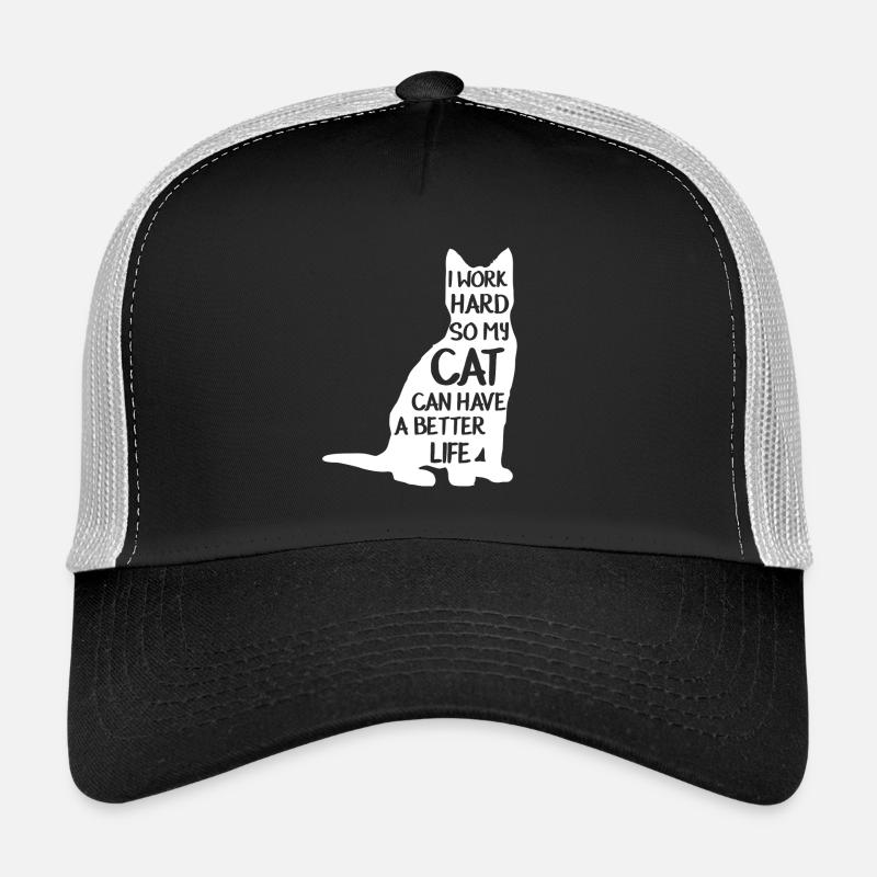 katze mit spruch - Trucker Cap - Schwarz/Steingrau