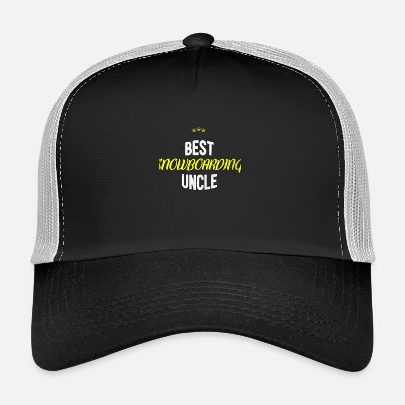 Distressed - BEST SNOWBOARDING UNCLE - Trucker Cap - Schwarz/Steingrau