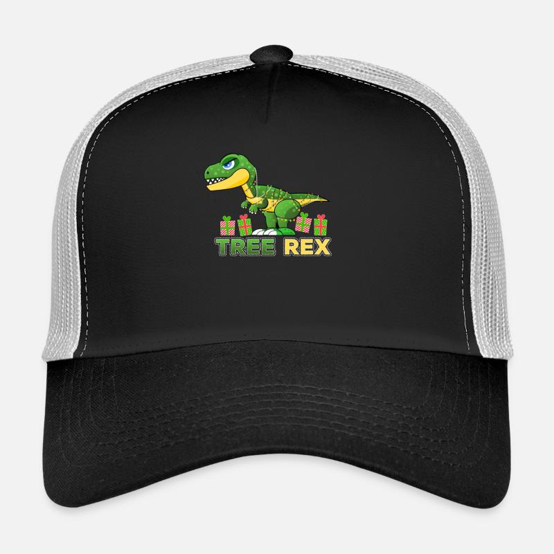 Tree Rex T-Rex Dinosaurier Weihnachten Geschenk - Trucker Cap - Schwarz/Steingrau