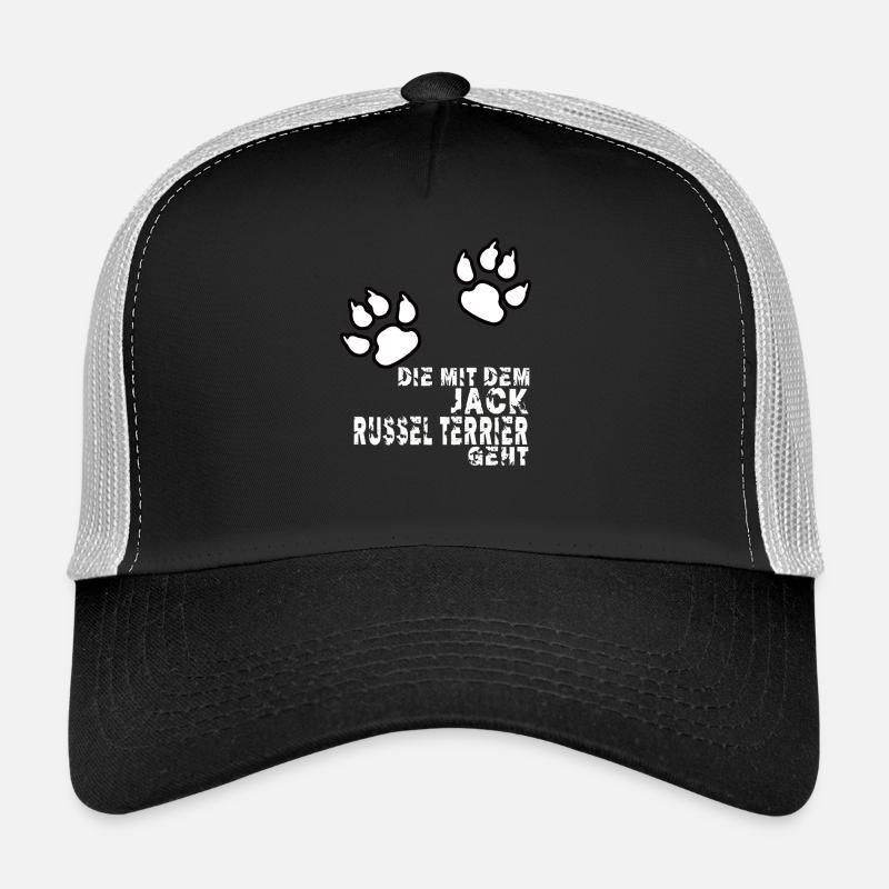 die mit dem jack russel terrier geht shirt - Trucker Cap - Schwarz/Steingrau