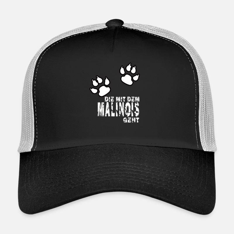 die mit dem malinois geht shirt - Trucker Cap - Schwarz/Steingrau