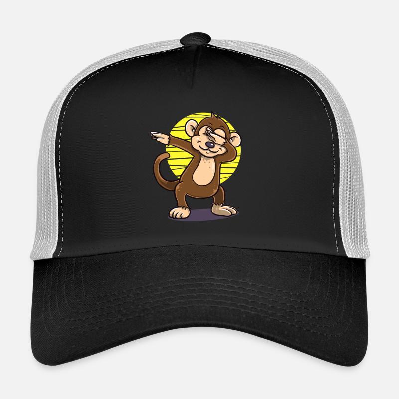 Dabbing dab Affe lustig Geschenk Gruselig Geburt - Trucker Cap - Schwarz/Steingrau