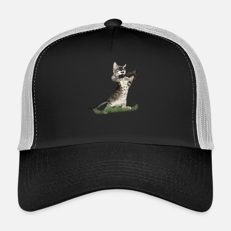 Bazooka Cat - Cool Cat avec des lunettes de soleil d'aviateur Casquette trucker 
