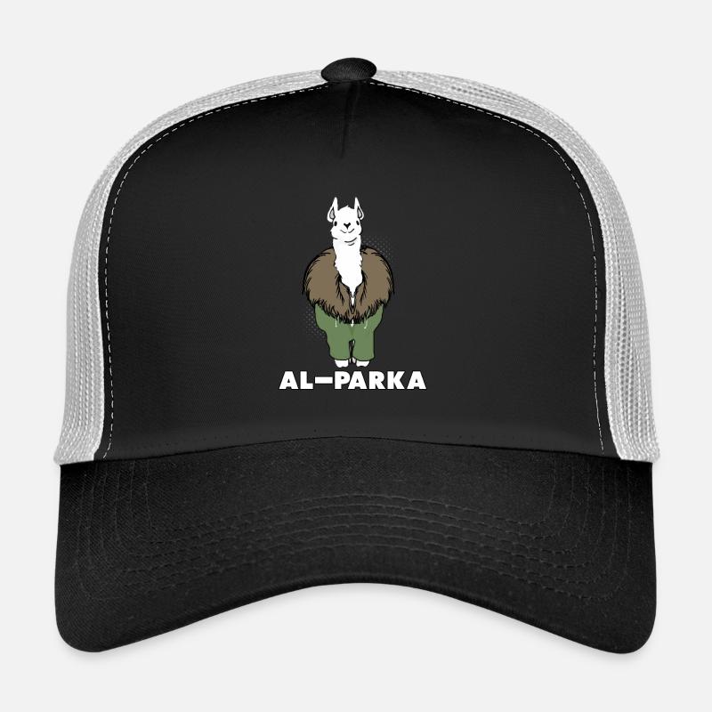 Lustiges Lama Alpaka Comic Tier Trend - Geschenk - Trucker Cap - Schwarz/Steingrau
